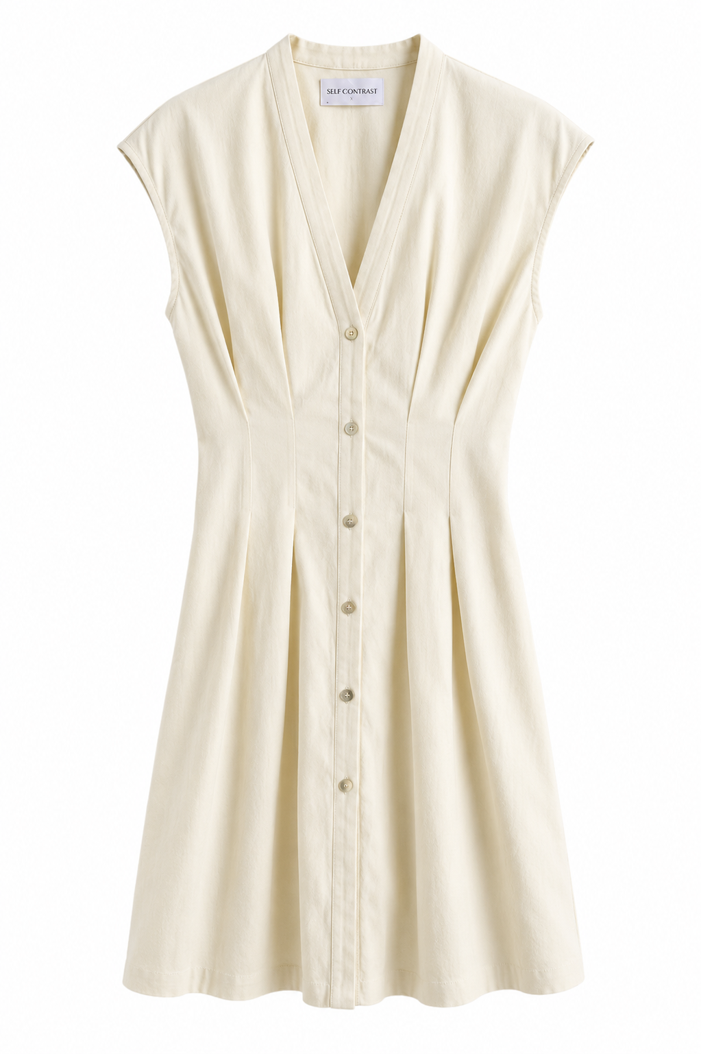 carol mini dress Pleated Cream Linen / S Fit:RG ndebeleprint extreme cashmere t-shirt mini naturally breathable