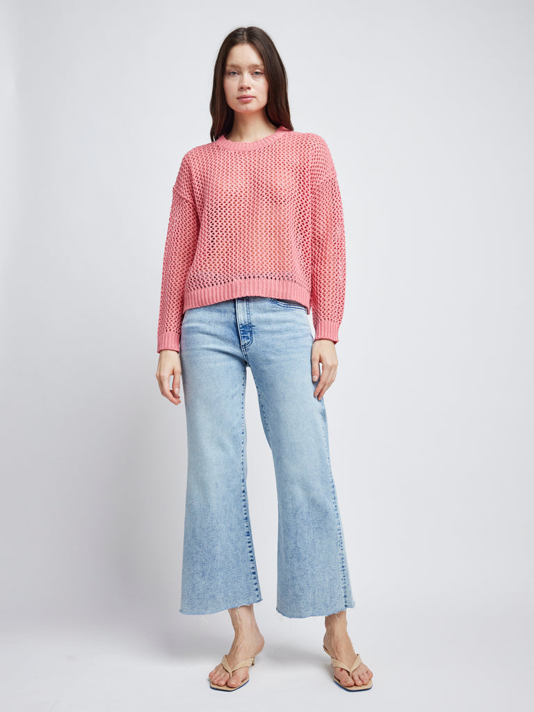 fall fashion fish net sweater Alanna L/S Fishnet Sweater Rose / S