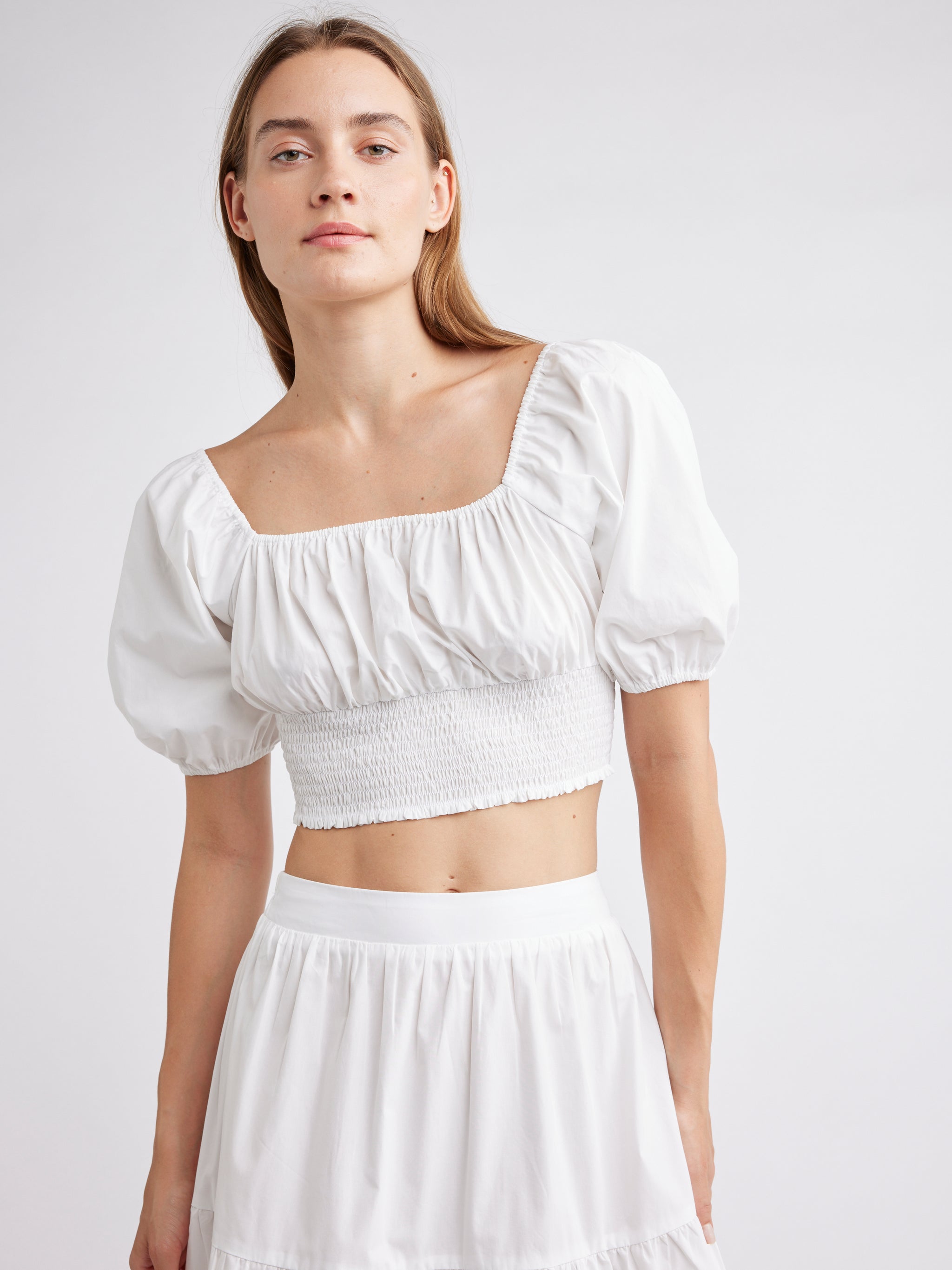★DNSR★ Silk Crop Pocket Half Sleeve White Santi_2_Pocket_Big_Shirt_Rayee